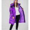 Купить Пуховик удлиненный с капюшоном JO JO фиолетовый рост 170 см. (10435480)