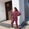 Купить Облегченный женский oversized костюм из органического хлопка The Pangaia Lightweight Organic Cotton Suit Purple Coral фиолетовая XS (OPSW16)