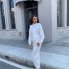 Купить Облегченный женский oversized костюм из органического хлопка The Pangaia Lightweight Organic Cotton Suit White белый XL (OPSW2)