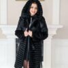 Купить Шуба BG-Furs из меха нутрии с гофрированной стрижкой 48 Черная (Р-М16-Ч-30-2/3-48)