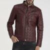 Купить Кожаная куртка IPARELDE Бордовая XL (IPAM02)