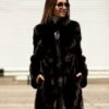 Купить Норковая шуба TORNADO FUR с планкой из питона XL Черная (Grr019)