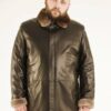 Купить Мужская дубленка TORNADO FUR с воротником из меха бобра XL Черная (glp-4004)