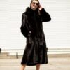 Купить Длинная шубка TORNADO FUR из меха норки XL Черная (Greekfur06)