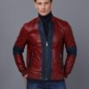 Купить Мужская кожаная куртка BASICS & MORE Бордовый M (BA8401578)