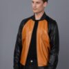 Купить Мужская кожаная куртка BASICS & MORE Черно-желтый M (BA4368158)