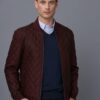 Купить Мужская кожаная куртка BASICS & MORE Бордовый XL (BA6960456)