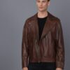 Купить Мужская кожаная куртка BASICS & MORE Коньячный M (BA5217298)