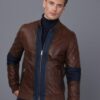 Купить Мужская кожаная куртка BASICS & MORE Коньячный M (BA3717989)