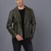Купить Мужская кожаная куртка BASICS & MORE Хаки M (BA7158826)