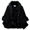 Купить Пончо Liza Lu F871YAL433TY15 One size декор хутро чорне