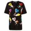 Купить Футболка Love Moschino W4F8733M3876 42 лого принти чорна
