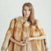 Купить Пончо из меха лисы Пухната Лисиця One Size Рыжее 1040