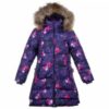 Купить Пальто зимнее для девочек Хуппа Huppa Parish лиловый с принтом