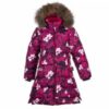 Купить Пальто зимнее для девочек Хуппа Huppa Parish фуксия с принтом