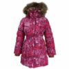 Купить Пальто зимнее для девочек Хуппа Huppa Grace фуксия с принтом