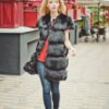 Купить Меховой жилет из лисы поперечный Пухната Лисиця One Size Черный 2010