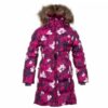 Купить Пальто зимнее для девочек Хуппа Huppa Yasmine фуксия с принтом