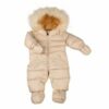 Купить Пуховой комбинезон с мехом ADD молочный 68 см.