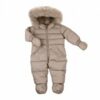 Купить Пуховой комбинезон с мехом ADD серый 74 см.