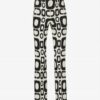 Купить Брюки MaxMara 44 Белые с черным принтом 91310611600