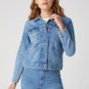 Купить Куртка джинсовая Wrangler 124WJ Icons Regular Fit (W4WJUG24L) Голубой XS-00