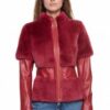 Купить Женская шуба из меха астраган AlbertaZ-006 REX-ZIG 105 L Красный