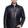 Купить Мужской кожаный пуховик Alberta VV-67-506 ZIK 089 2XL Чёрный