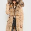 Купить Парка Sifurs с мехом чернобурки M Бежевая (М10-90-ЧБ-БЕЖ)