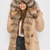 Купить Парка Sifurs з хутром чорнобурки бежева M (М2-75-ЧБ-БЕЖ)