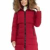 Купить женский пуховик San Croni SKW-F1054 енот цвет красный L