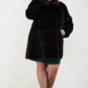Купить Норковая шуба TORNADO FUR с капюшоном XXL Черная (gtf 216k)