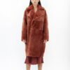Купить Шуба-пальто Salvaje из натуральной овчины oversize M кирпичного цвета 1527-1