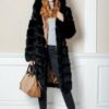 Купить Шуба BG-Furs длинная из кролика с капюшоном 48 Черная (Р-КР16-Ч-7/4-48)