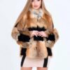 Купить Полушубок BG-Furs из меха лисички и мутоновой нутрии 42 Разноцветный (Р-Полушубок Шахматка-42)