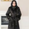 Купить Шуба BG-Furs из меха нутрии с гофрой 46 Коричневая (Р-М17-К-30-1/3-46)