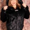 Купить Шуба BG-Furs кулиска из нутрии с капюшоном 52 Черная (Р-М9-52)