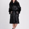 Купить Шуба BG-Furs из меха нутрии стрижка ступенька 46 Черная (Р-М16Ч-50-1/3-46)