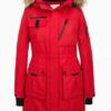Купить Женский пуховик Snowimage SID-S715 енот цвет красный L