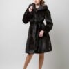 Купить Шуба из нутрии Miss Lora Юбка Волан коричневая M (46)