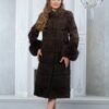 Купить Шуба из меха каракуля Miss Lora Роксолана трансформер коричневая XL (52)