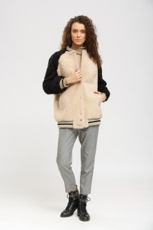 Купить Дубленка-куртка Paolo Framinco 38 Бежево-черный (20-00760)