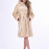 Купить Женская шуба BG-Furs из нежного меха плюшевой нутрии 40 Песочная (Р-М-16-Плюшка-Песок-1)