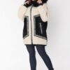 Купить Шуба Boni pelle K050-01/kps 56 Бежевая/черная 208200030