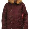 Купить Парка Alpha Industries Slim Fit N-3B Parka M Maroon/Orange