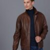 Купить Мужская кожаная куртка BASICS & MORE Коньячный 3XL (BA9147575)