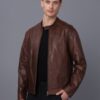 Купить Мужская кожаная куртка BASICS & MORE Коньячный M (BA6523377)