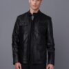 Купить Мужская кожаная куртка BASICS & MORE Черный M (BA352634)