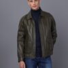 Купить Мужская кожаная куртка BASICS & MORE Хаки M (BA26344)