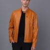 Купить Мужская кожаная куртка BASICS & MORE Горчичный S (BA5697867)